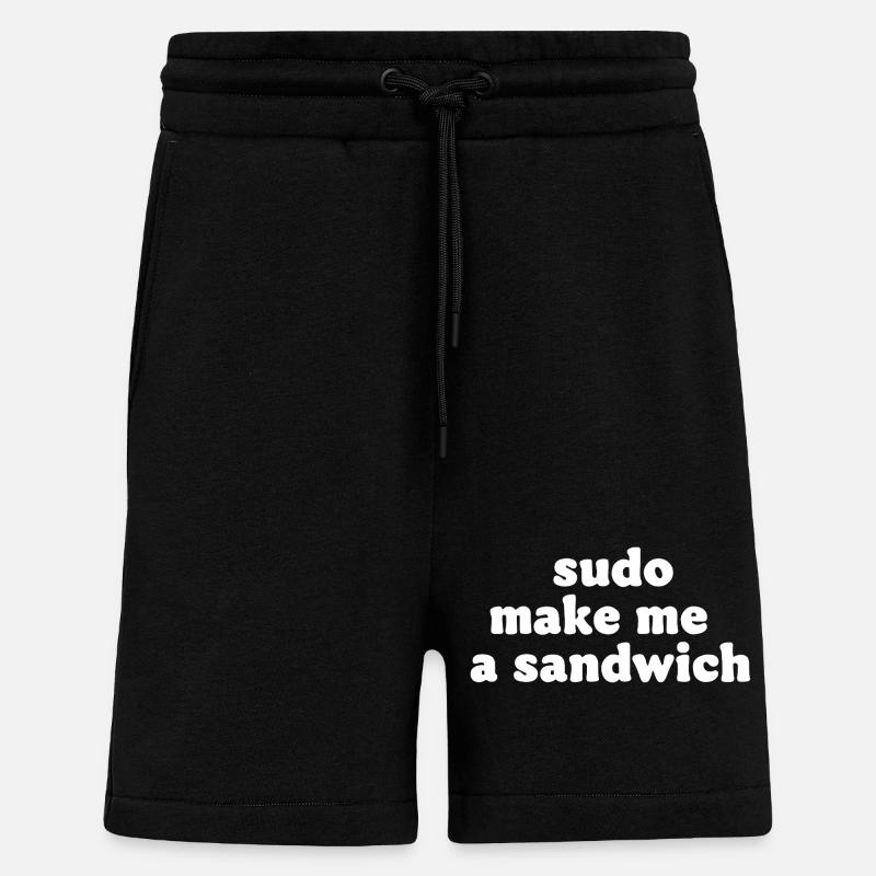 Sudo Kommando Meme Sandwich - Shorts - made by SPREAD - SOLID BLACK