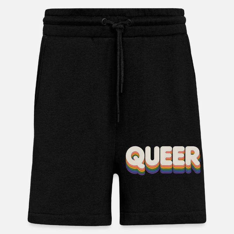 Queer - Cool Pride Logo - Short bio décontracté fabriqué en UE - SOLID BLACK