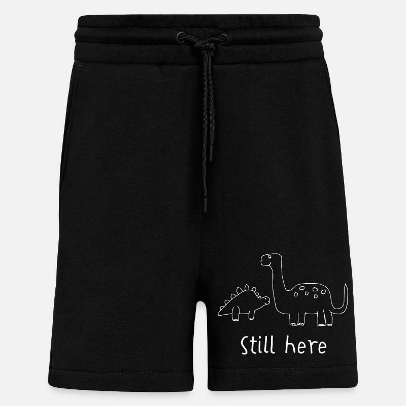Dino Cartoon – Still Here - Shorts - made by SPREAD - SOLID BLACK
