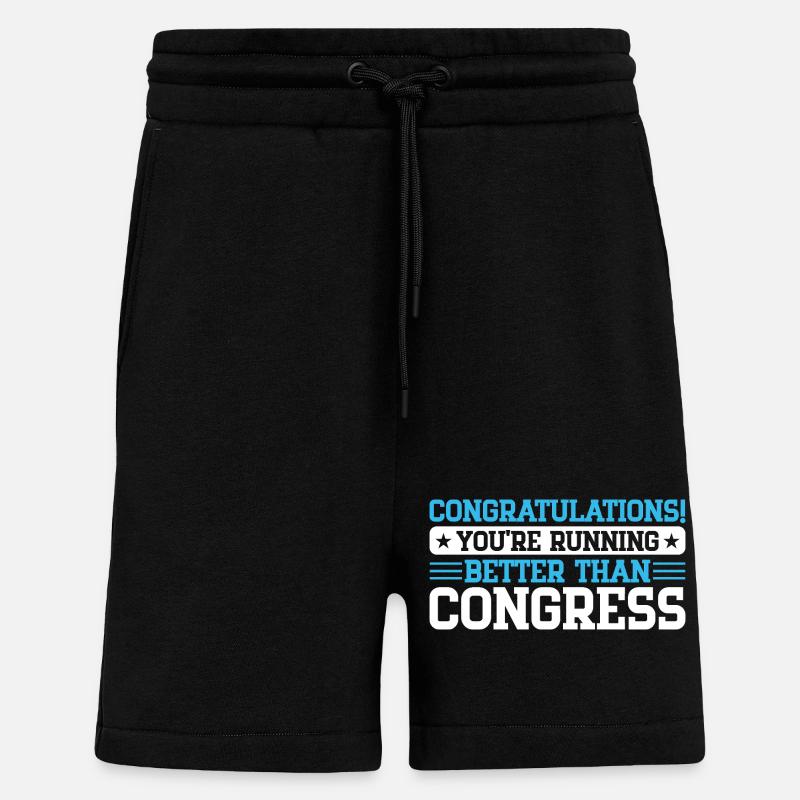 Marathon Runner Running Better Than Congress - Shorts - made by SPREAD - SOLID BLACK