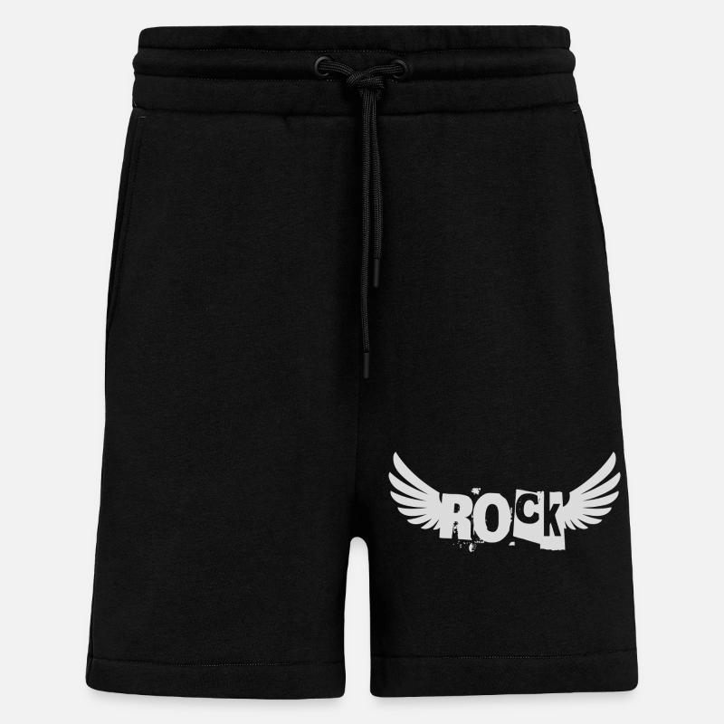 Emblème du rocher ailé - Short bio décontracté fabriqué en UE - SOLID BLACK