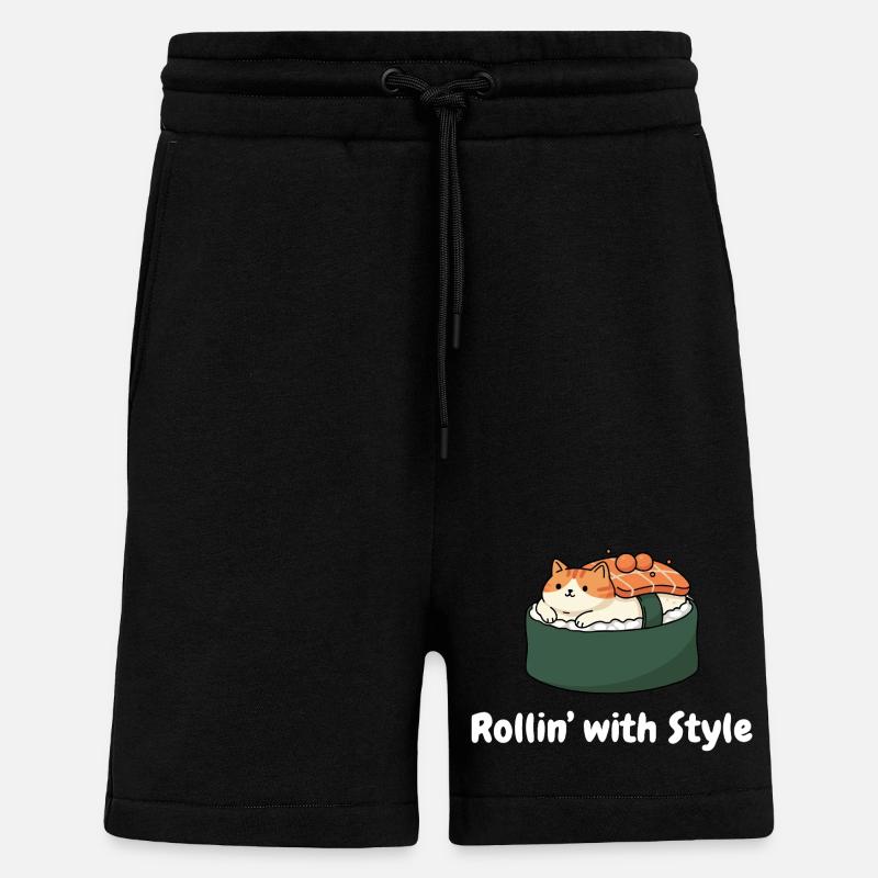 Sushi Katze Roll Stil - Shorts - made by SPREAD - SOLID BLACK