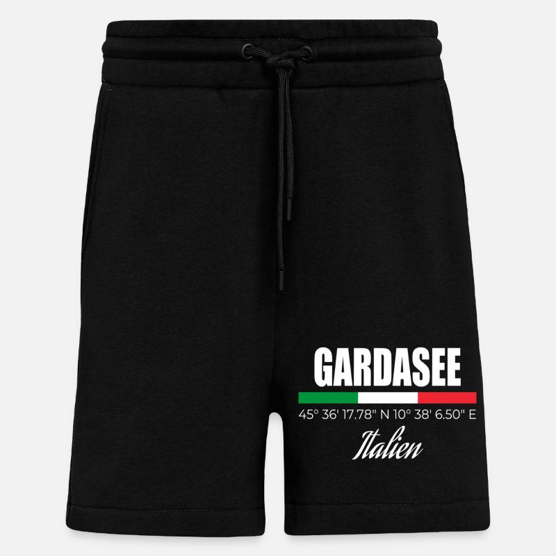 Lac de Garde - Short bio décontracté fabriqué en UE - SOLID BLACK