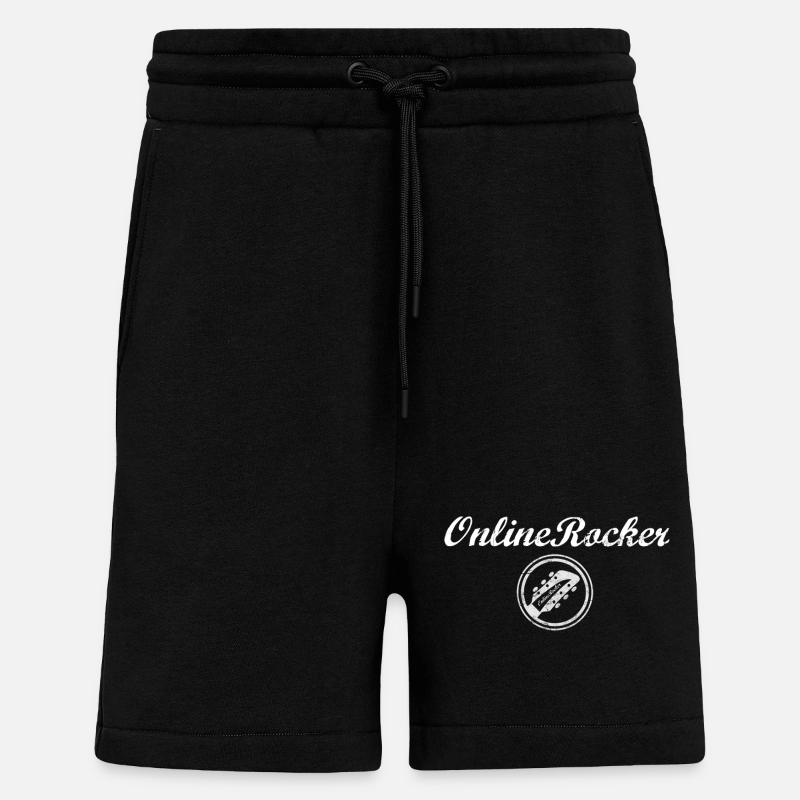 OnlineRocker Guitar Logo - Short bio décontracté fabriqué en UE - SOLID BLACK