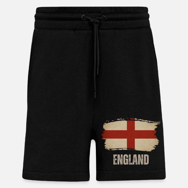 Drapeau de l’Angleterre, fabriqué en Angleterre - Short bio décontracté fabriqué en UE - SOLID BLACK