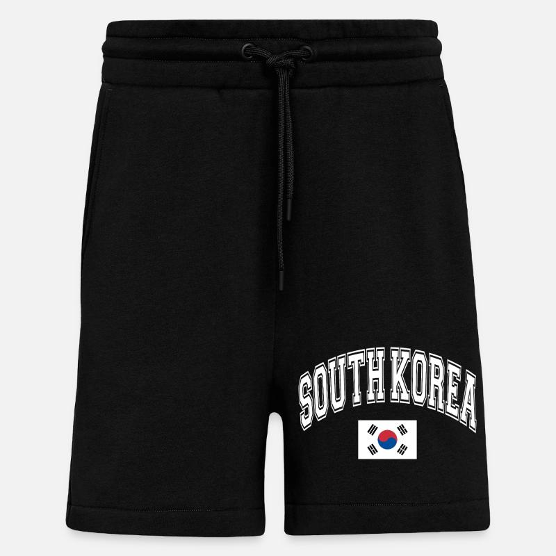 Corée du Sud - Short bio décontracté fabriqué en UE - SOLID BLACK
