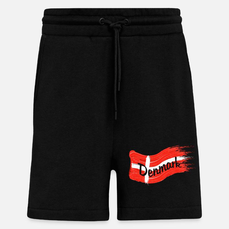Drapeau danois - Short bio décontracté fabriqué en UE - SOLID BLACK