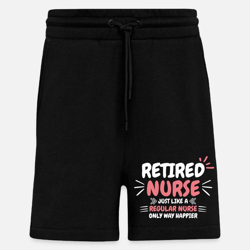 Infirmière à la retraite disant - Short bio décontracté fabriqué en UE - SOLID BLACK
