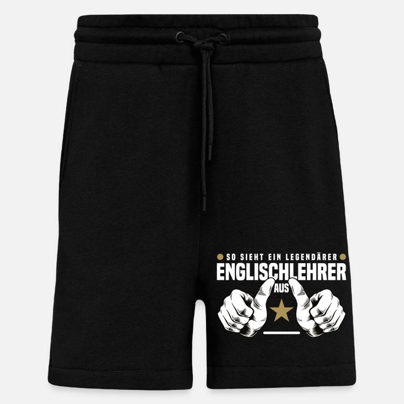 Professeur d’anglais - Short bio décontracté fabriqué en UE - SOLID BLACK