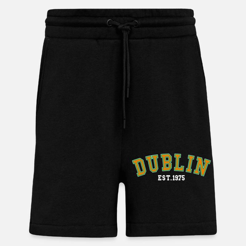 Cité de Dublin 1975 - Short bio décontracté fabriqué en UE - SOLID BLACK