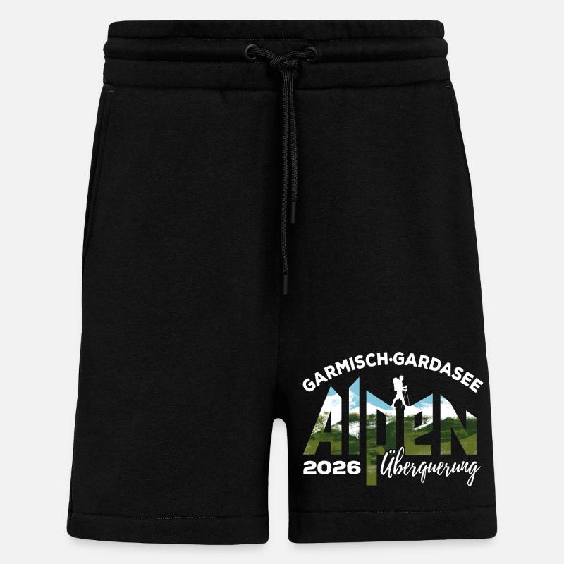 Alpenüberquerung 2026 Garmisch Gardasee Wandern - Shorts - made by SPREAD - SOLID BLACK
