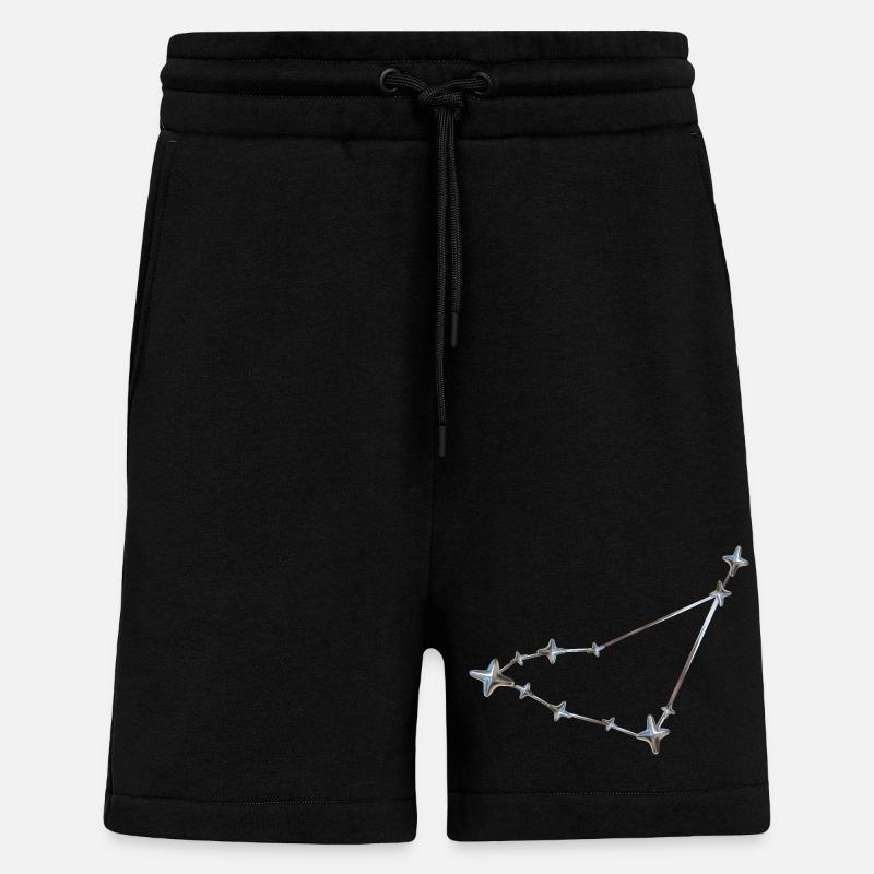 Rangée d’étoiles Conception de constellation - Short bio décontracté fabriqué en UE - SOLID BLACK