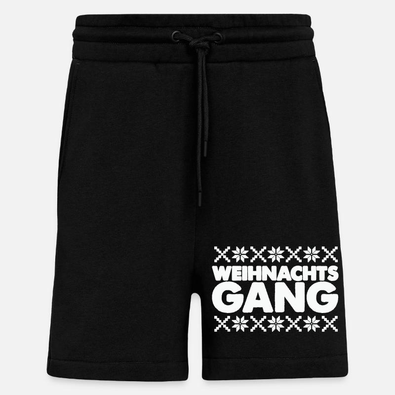 Christmas Aisle Norway Pattern - Shorts - made by SPREAD - SOLID BLACK