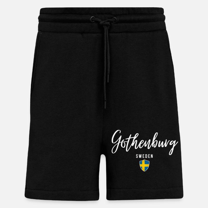 Göteborg, Suède, design élégant - Short bio décontracté fabriqué en UE - SOLID BLACK