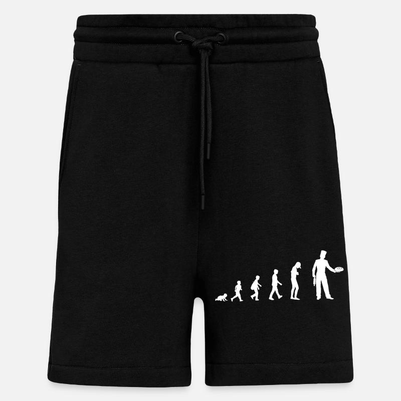 Evolution zum Bäcker - Shorts - made by SPREAD - SOLID BLACK