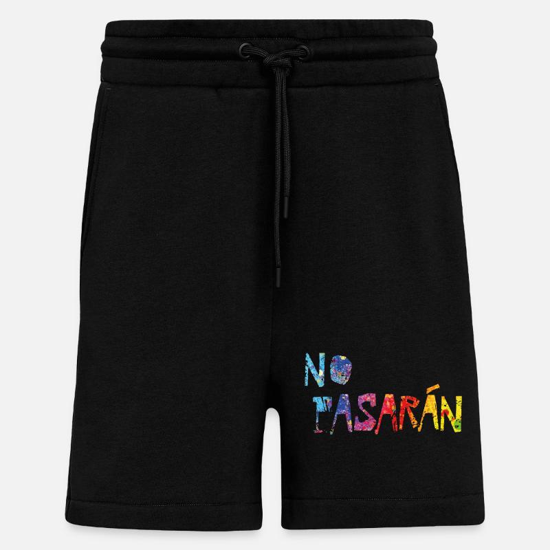 Pas de Pasaran - Short bio décontracté fabriqué en UE - SOLID BLACK