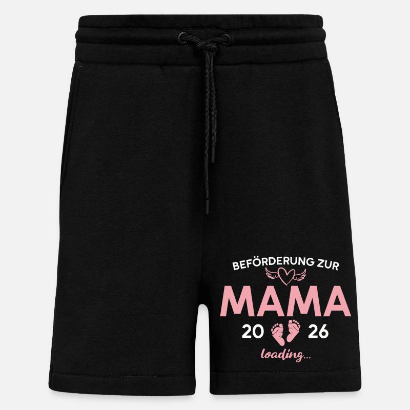 Mutter 2026 Schwangerschaftsankündigung Mama - Shorts - made by SPREAD - SOLID BLACK
