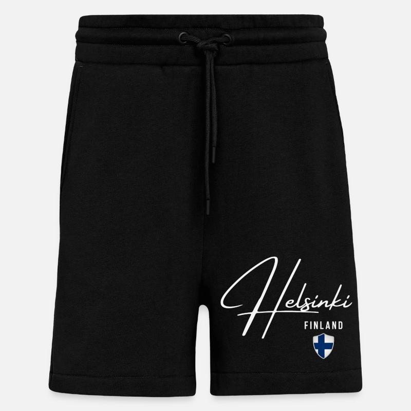 Helsinki Finlande, design élégant Helsinki - Short bio décontracté fabriqué en UE - SOLID BLACK