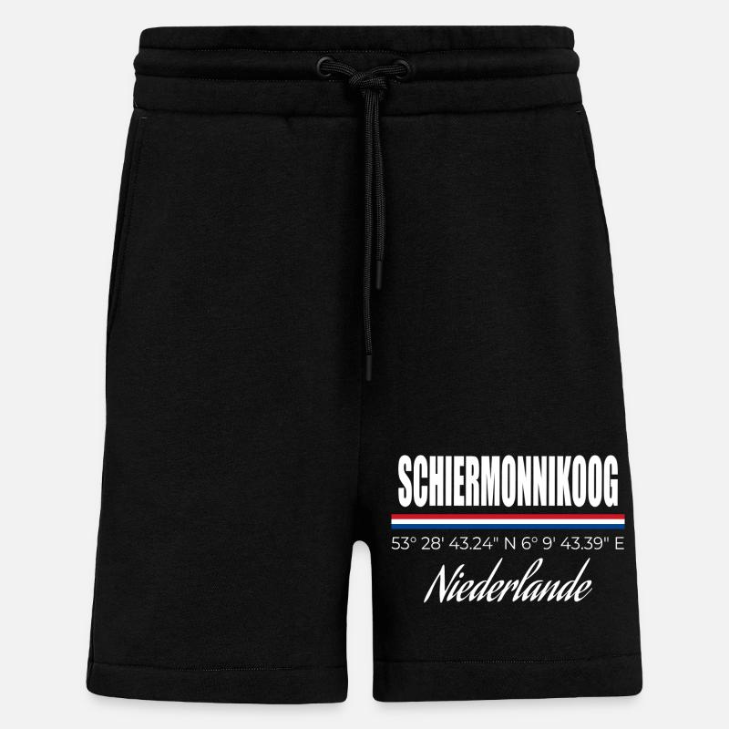 Schiermonnikoog - Short bio décontracté fabriqué en UE - SOLID BLACK