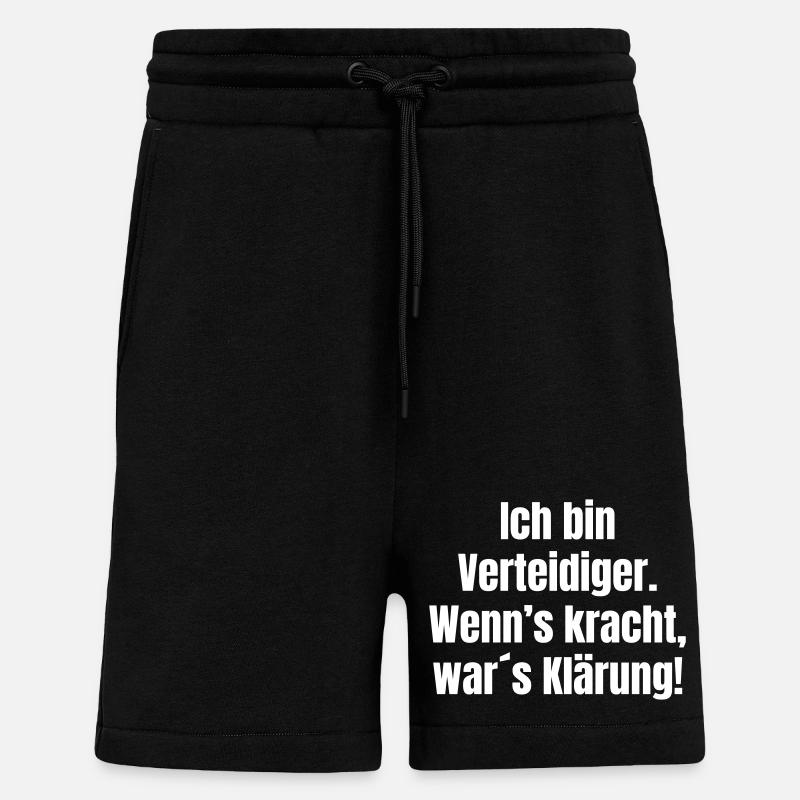 Ich bin Verteidiger Klärung mit Krach - Shorts - made by SPREAD - SOLID BLACK