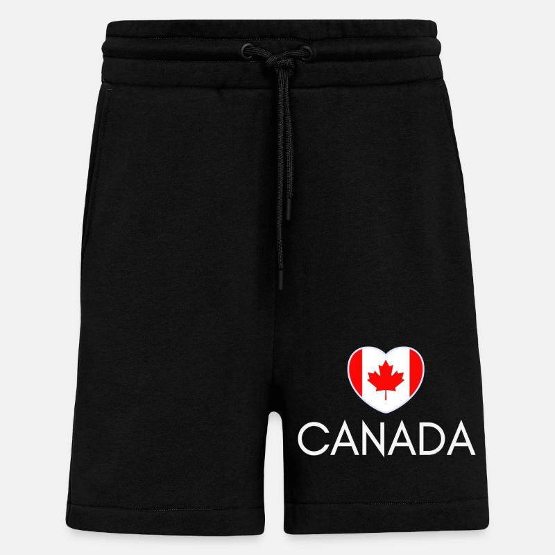 Herz mit Kanada-Flagge, ich liebe Kanada - Shorts - made by SPREAD - SOLID BLACK
