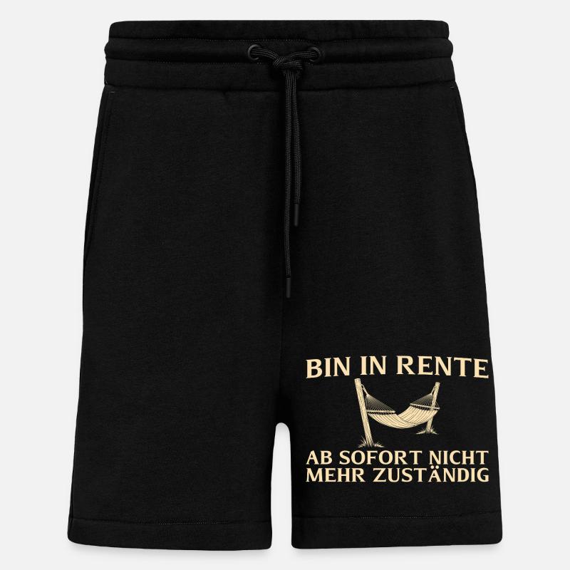 Rente N’est plus responsable - retraite - Short bio décontracté fabriqué en UE - SOLID BLACK