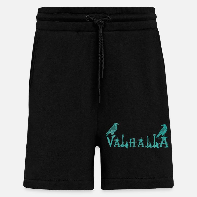 Valhalla Runic Ravens Style Shirt - Shorts - made by SPREAD - SOLID BLACK