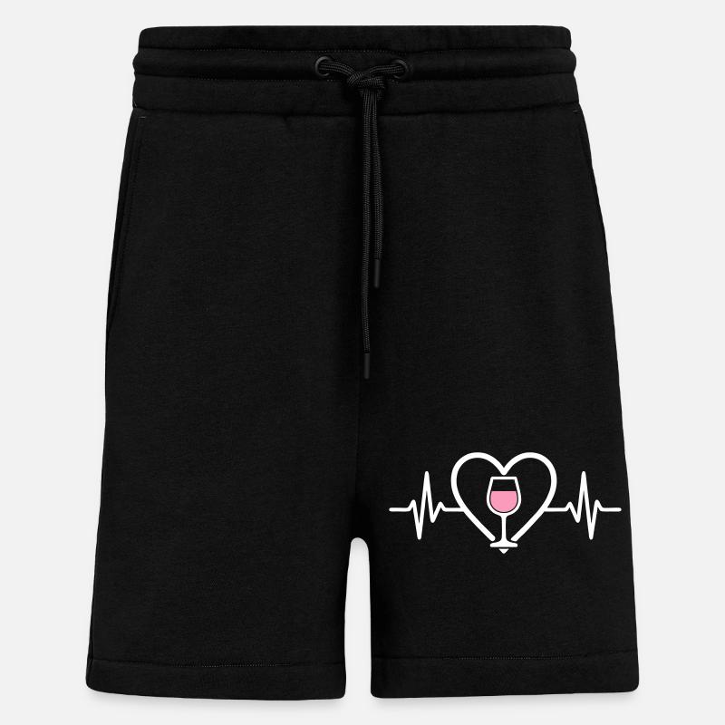 Heart + Rosé Wine – Passion Rosé - Shorts - made by SPREAD - SOLID BLACK