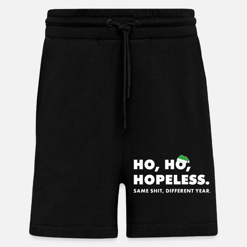 Ho ho désespéré : Expression anti-Noël - Short bio décontracté fabriqué en UE - SOLID BLACK