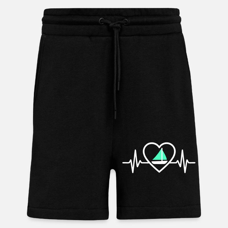 Cœur Voile – Passion Bateau - Short bio décontracté fabriqué en UE - SOLID BLACK