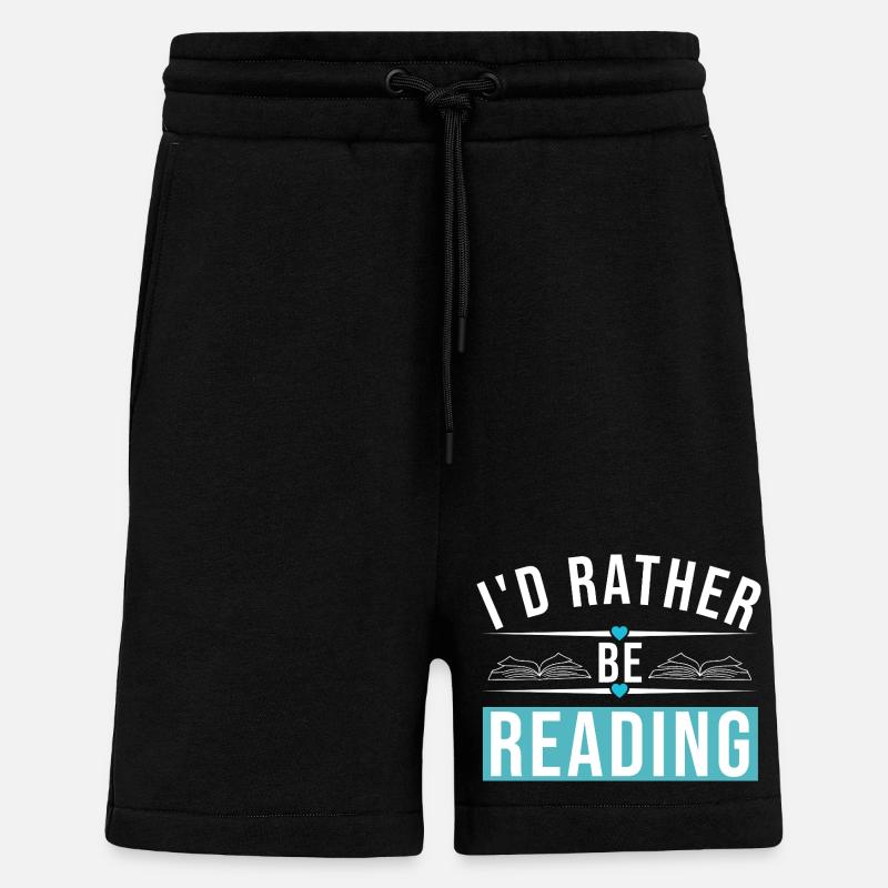 I'D RATHER BE READING - Shorts - made by SPREAD - SOLID BLACK