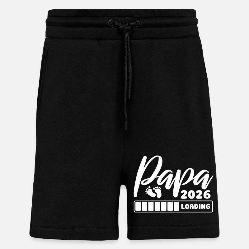 Papa 2026 loading - Schwangerschaft - Geschenk - Shorts - made by SPREAD - SOLID BLACK