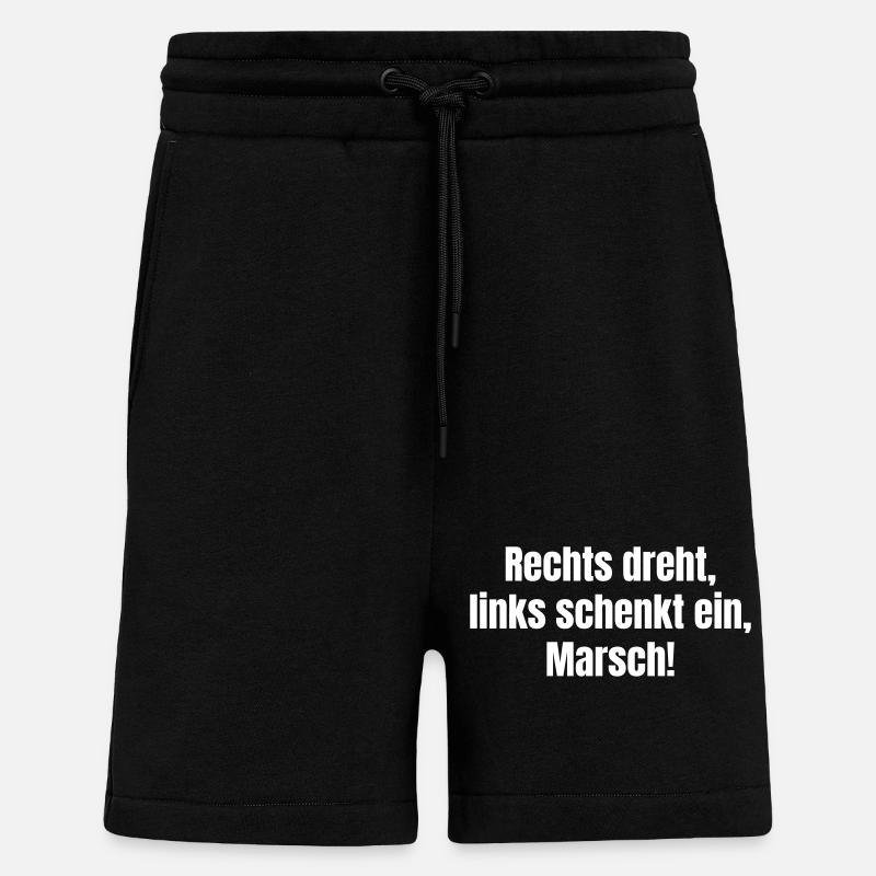 Turn right, pour left, march! - Shorts - made by SPREAD - SOLID BLACK