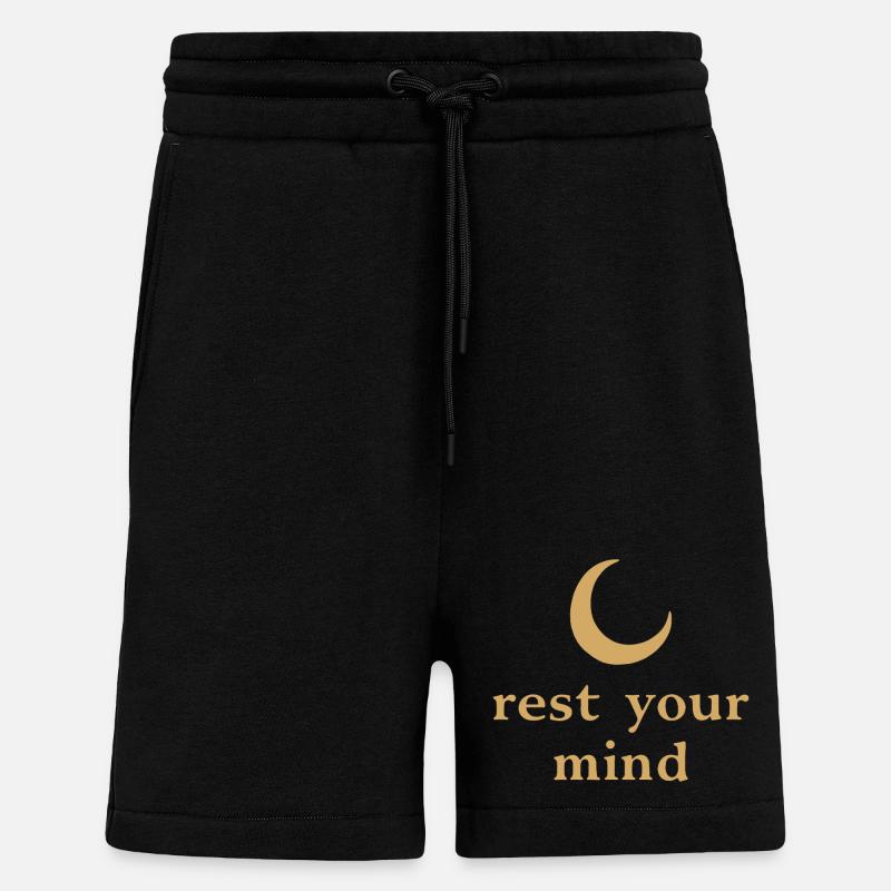 Rest Your Mind Mond Achtsamkeit Statement - Short bio décontracté fabriqué en UE - SOLID BLACK