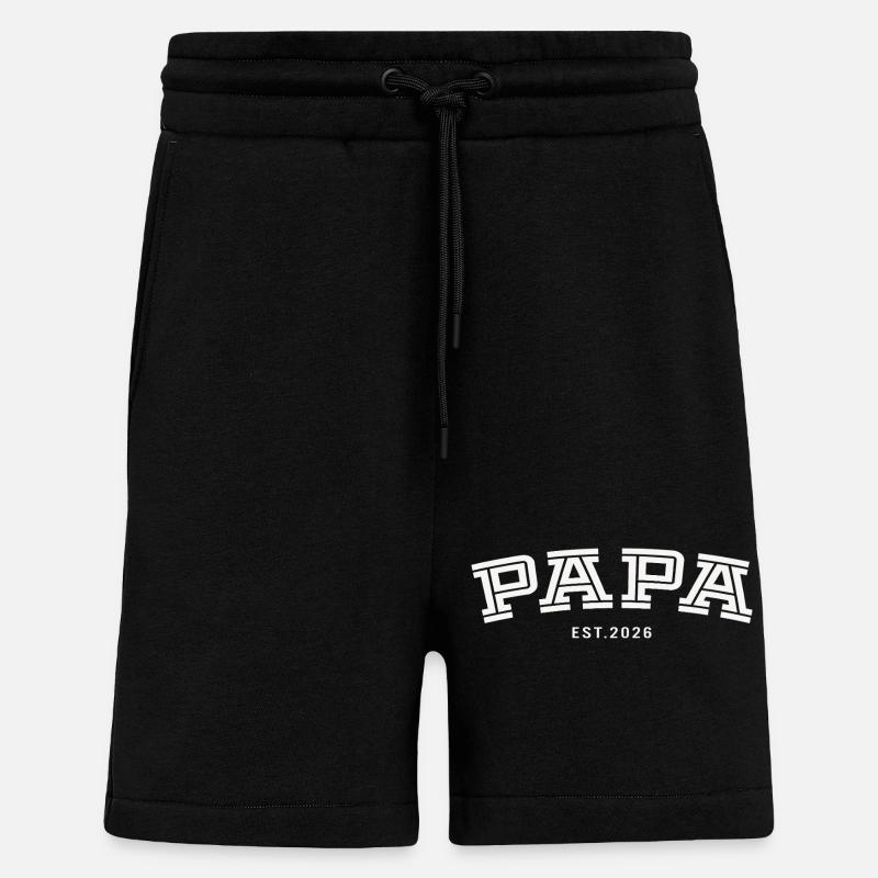 Papa Est. 2026 - Short bio décontracté fabriqué en UE - SOLID BLACK