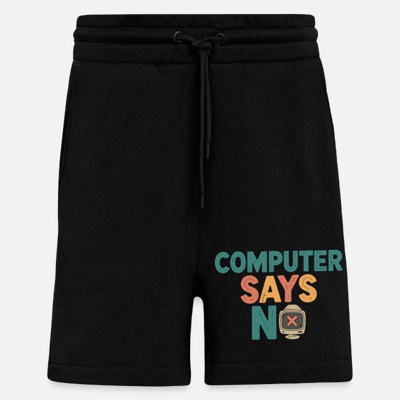 Retro Computer sagt Nein - Shorts - made by SPREAD - SOLID BLACK
