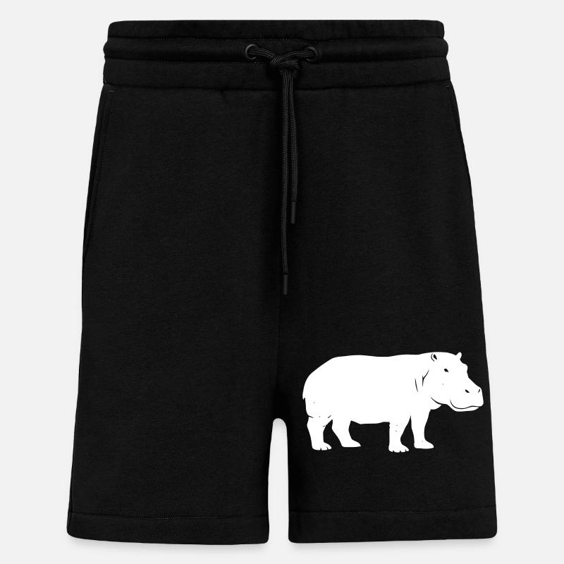 Hippo Silhouette Africa Vector - Shorts - made by SPREAD - SOLID BLACK
