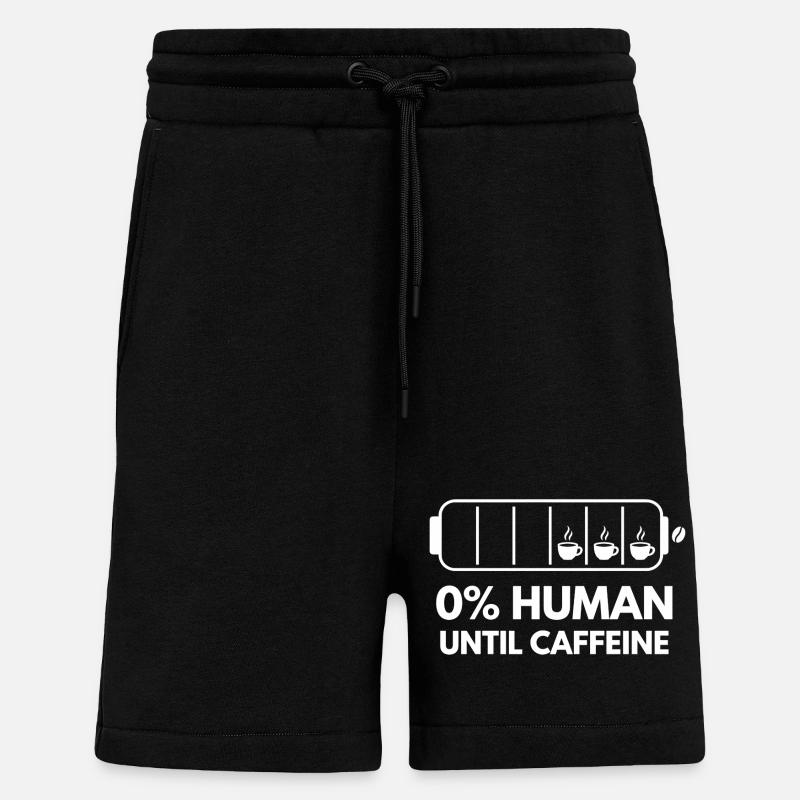 Caffeine Gauge Coffee Tee Fans - Shorts - made by SPREAD - SOLID BLACK