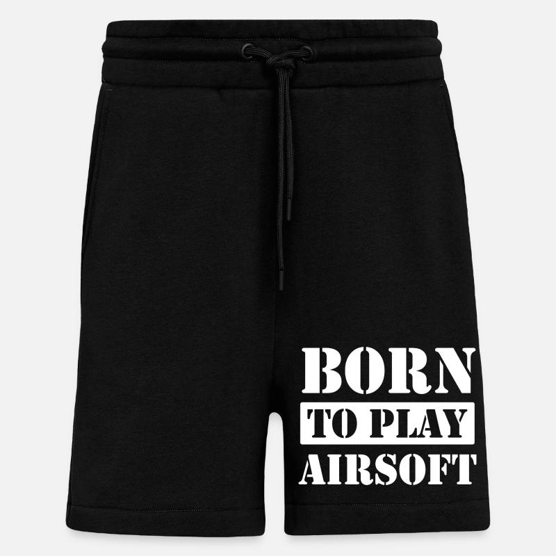 Né pour jouer à l’airsoft - Short bio décontracté fabriqué en UE - SOLID BLACK