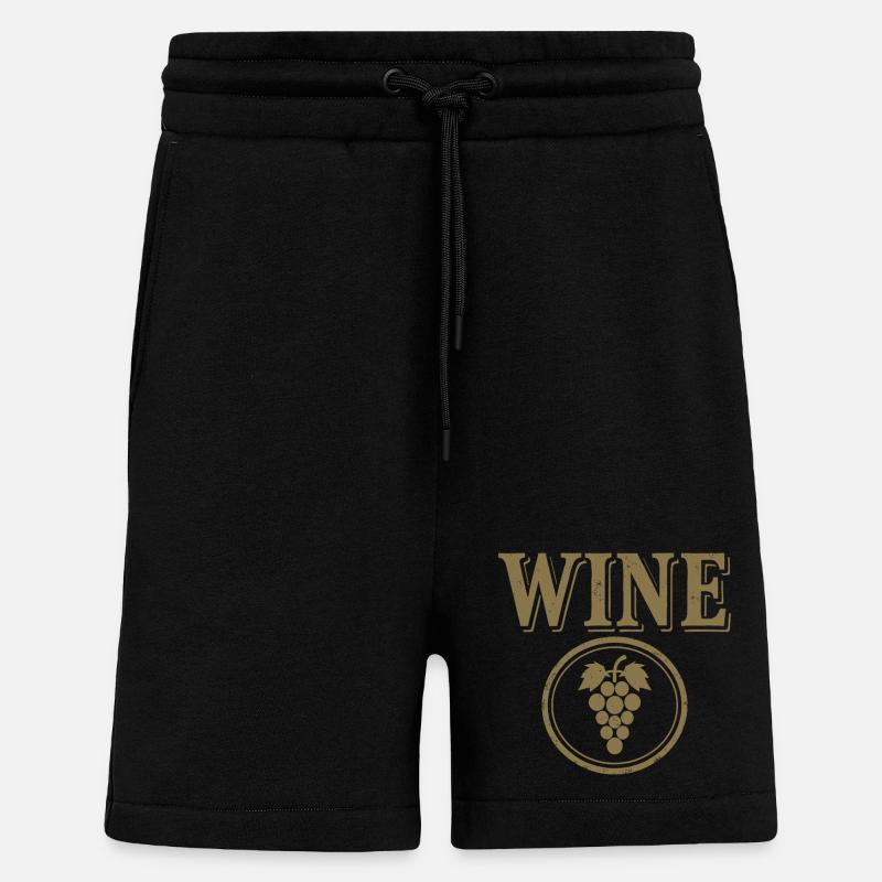 WINE Grape Emblem - Shorts - made by SPREAD - SOLID BLACK