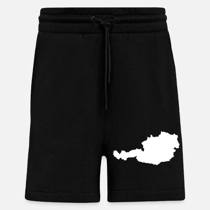 Dessin Autriche Contour sur textiles - Short bio décontracté fabriqué en UE - SOLID BLACK