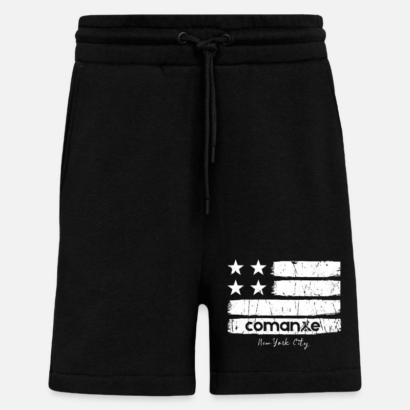 Flag Strokes with NYC - Shorts - made by SPREAD - SOLID BLACK