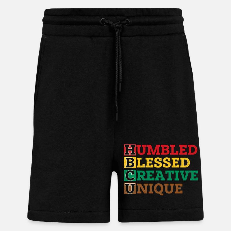 HBCU Humbled Creative Unique Pride - Shorts - made by SPREAD - SOLID BLACK