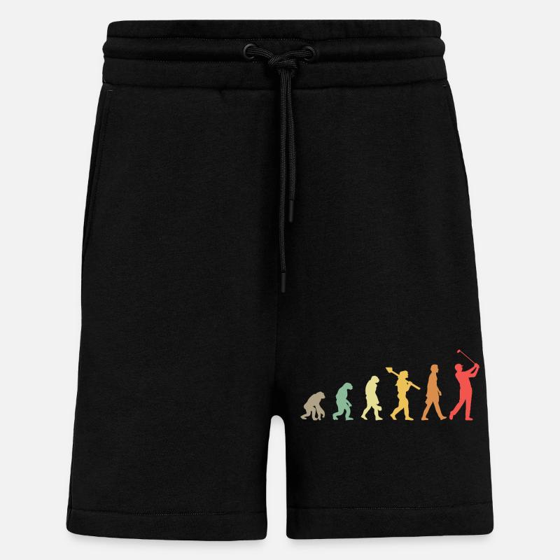 Golf Golfer Golf Course Golfer Evolution - Shorts - made by SPREAD - SOLID BLACK