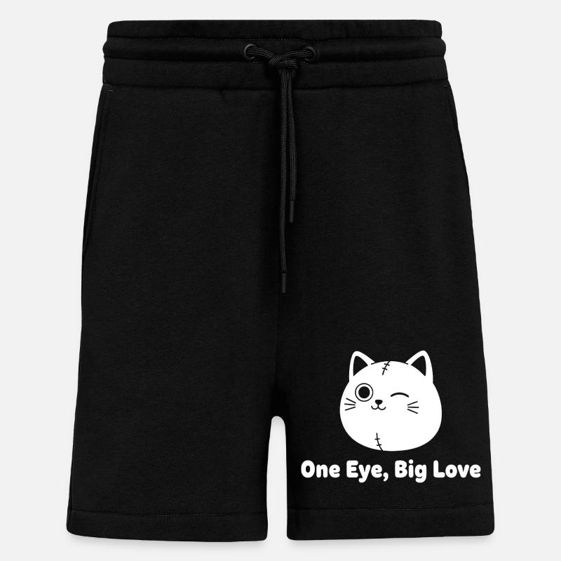 Chat Mouillé Patchwork Love - Short bio décontracté fabriqué en UE - SOLID BLACK