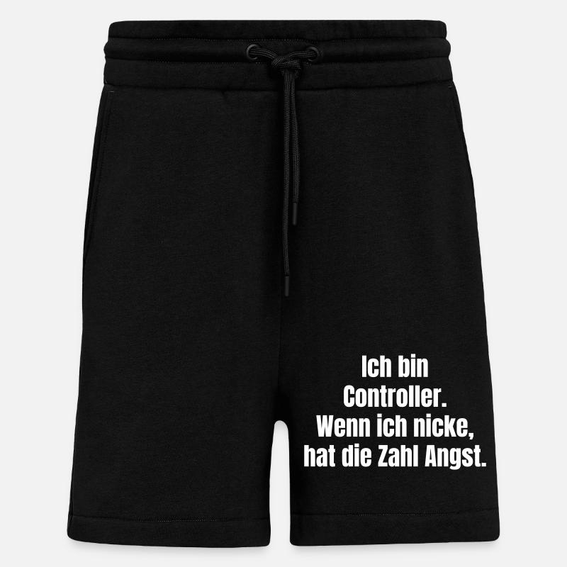 Ich bin Controller – Zahlenangst Spruch - Shorts - made by SPREAD - SOLID BLACK