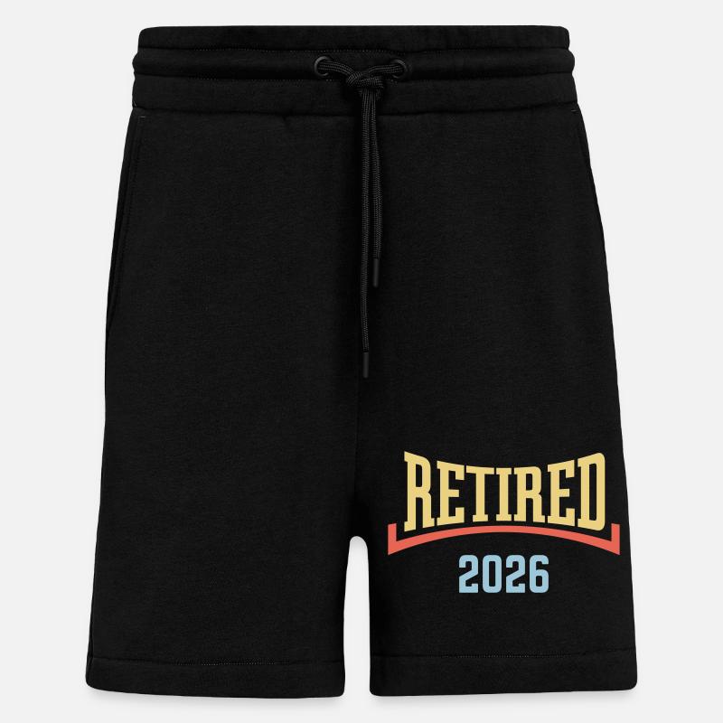 Retired 2026 (Retiree / Concave / 3C) - Shorts - made by SPREAD - SOLID BLACK