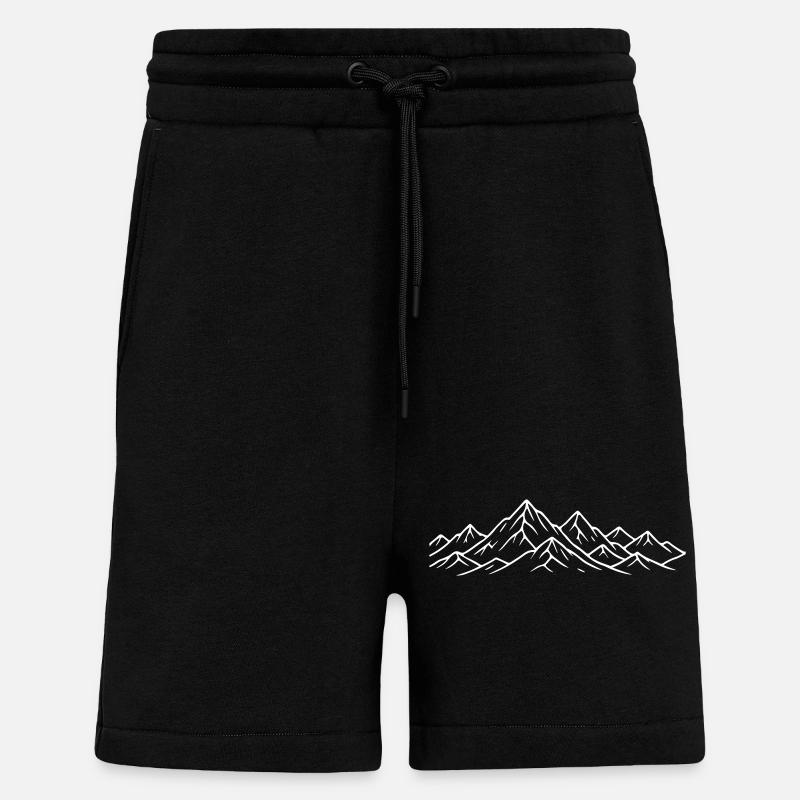 Mountain Landscape Mountains - Shorts - made by SPREAD - SOLID BLACK