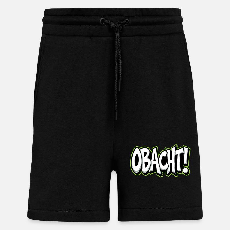 Attention : Avertissement dialectal Bavarois - Short bio décontracté fabriqué en UE - SOLID BLACK