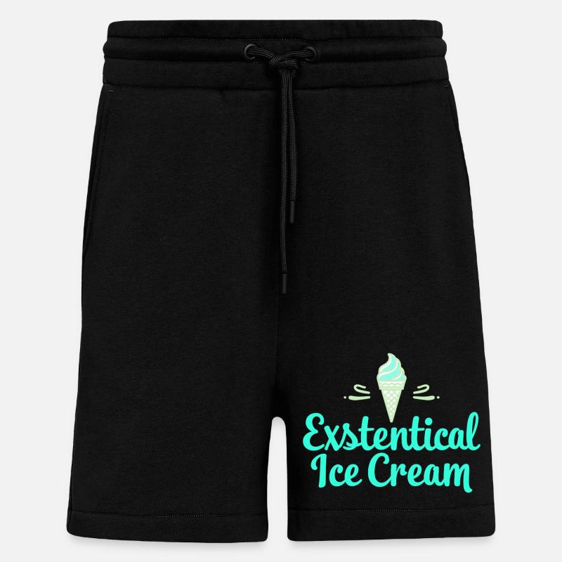 Existenzielle Eiscreme Lustiger Spruch Eis Waffel - Shorts - made by SPREAD - SOLID BLACK
